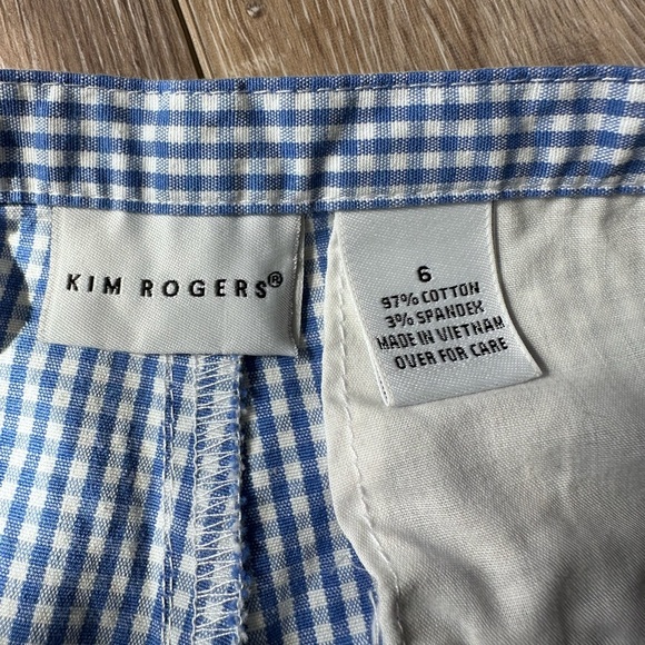 🛍️ Kim Rogers 97% Cotton 3% Spandex blue and white striped Capri size Small. - Picture 2 of 8